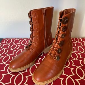 Charming Lady Combat Boots, Size 7.5